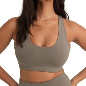 MATE the Label Organic Stretch Sports Bra Pebble M NWT $58